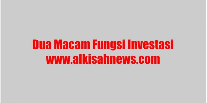 Secara Garis Besar Fungsi Investasi Digolongkan Menjadi Dua Macam Yaitu