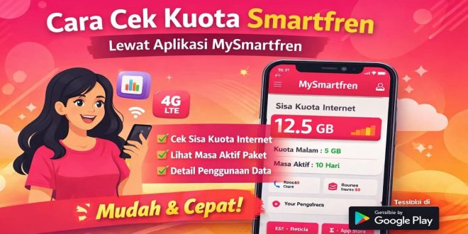 Ilustrasi cara cek kuota Smartfren lewat aplikasi MySmartfren untuk melihat sisa kuota internet dan masa aktif paket data.
