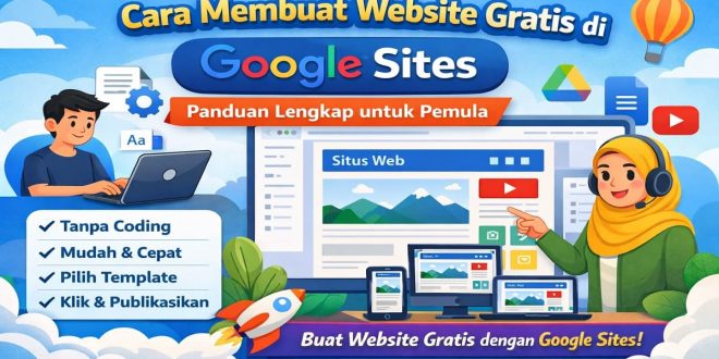 Ilustrasi cara membuat website gratis di Google Sites dengan panduan mudah tanpa coding untuk pemula
