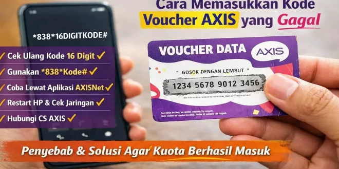 Cara memasukkan kode voucher AXIS yang gagal melalui dial 838kode# dan aplikasi AXISNet agar kuota berhasil masuk