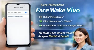Ilustrasi cara mematikan Face Wake Vivo melalui pengaturan keamanan dan face unlock di HP Vivo