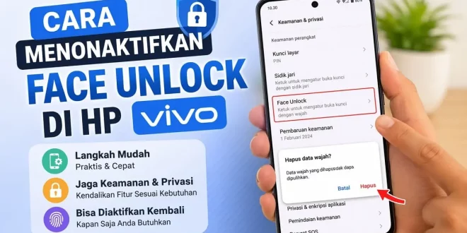 Cara menonaktifkan Face Unlock di HP VIVO melalui pengaturan keamanan dan privasi