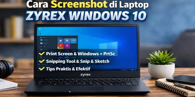 Cara screenshot di laptop Zyrex Windows 10 menggunakan Print Screen, Snipping Tool, dan Snip & Sketch